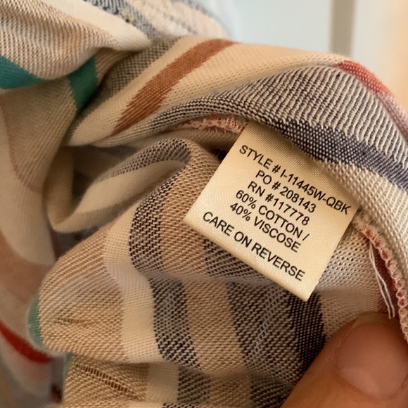 Multi Colored Stripe tie front summer top - Picture 7 of 8